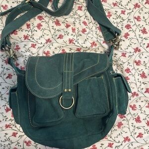 Free People Green messenger bag